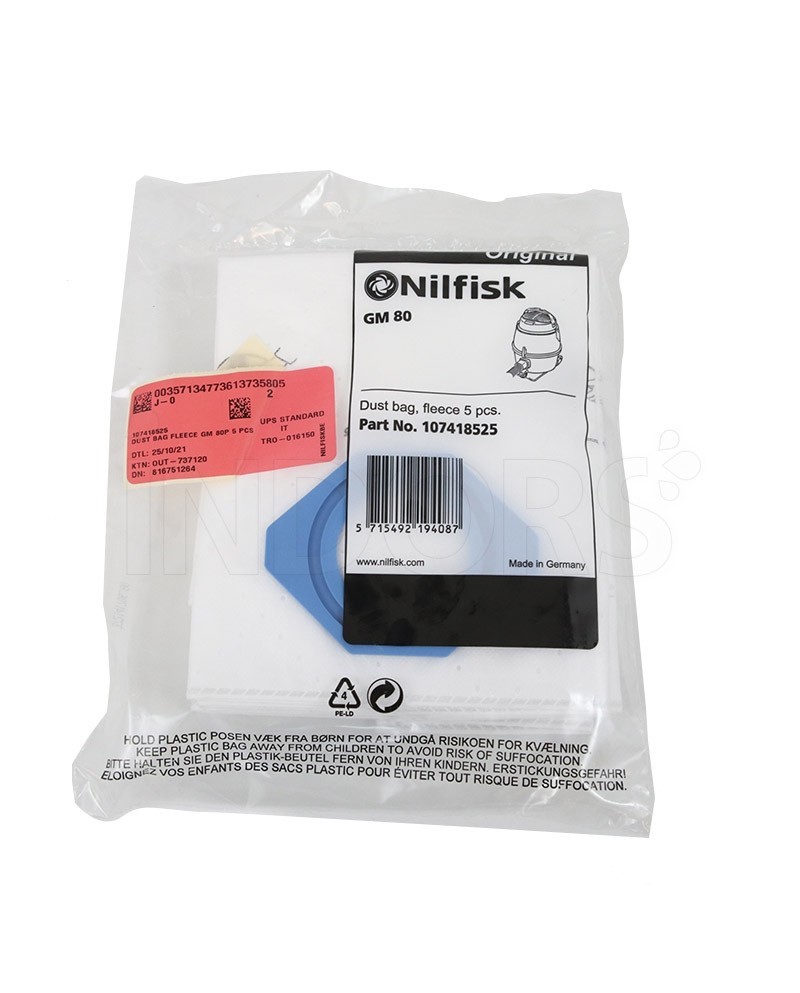 Sacchetti per aspirapolvere Nilfisk "GM80" pz5